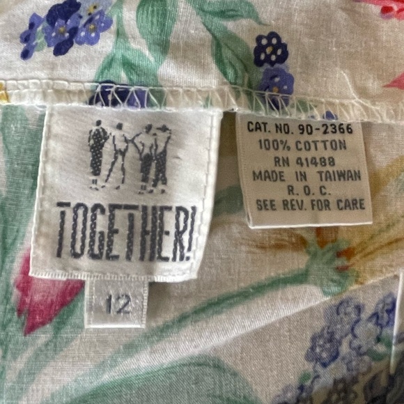 Together Vintage 80’s Floral Midi Dress with Halter Neck Sz 12 - Picture 5 of 6